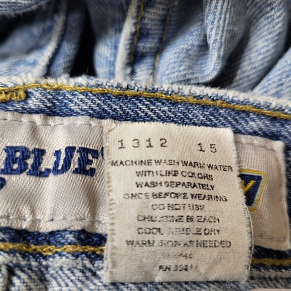 VINTAGE Anchor Blue Men Jeans 34X30 Light Denim Big Baggy Skater Grunge Y2K - Picture 4 of 16